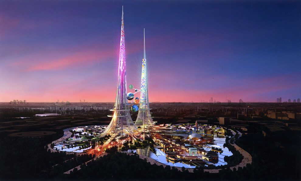 Un edificio futurista para alcanzar el techo del mundo