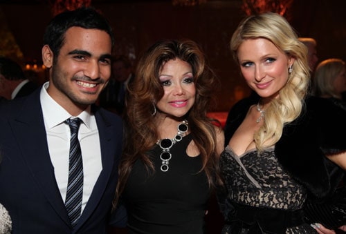 El príncipe Mohammad Bin Hamad, La Toya Jackson y Paris Hilton