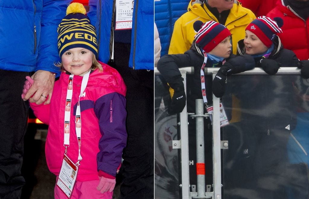 ¡Todos a la nieve! Estelle de Suecia y los pequeños Príncipes noruegos lo pasan en grande en los Mundiales de esquí