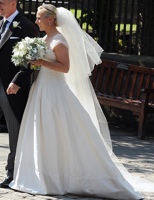Vestido de novia de Zara Phillips, confeccionado por Stewart Parvin, modisto de la Casa Real