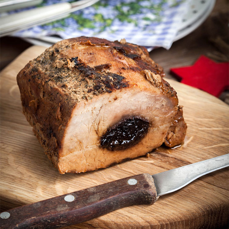 Lomo de cerdo relleno de ciruelas