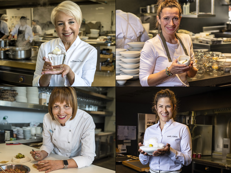 Las cocineras Susi Díaz, Begoña Rodrigo, María José San Román y Rakel Cernicharo