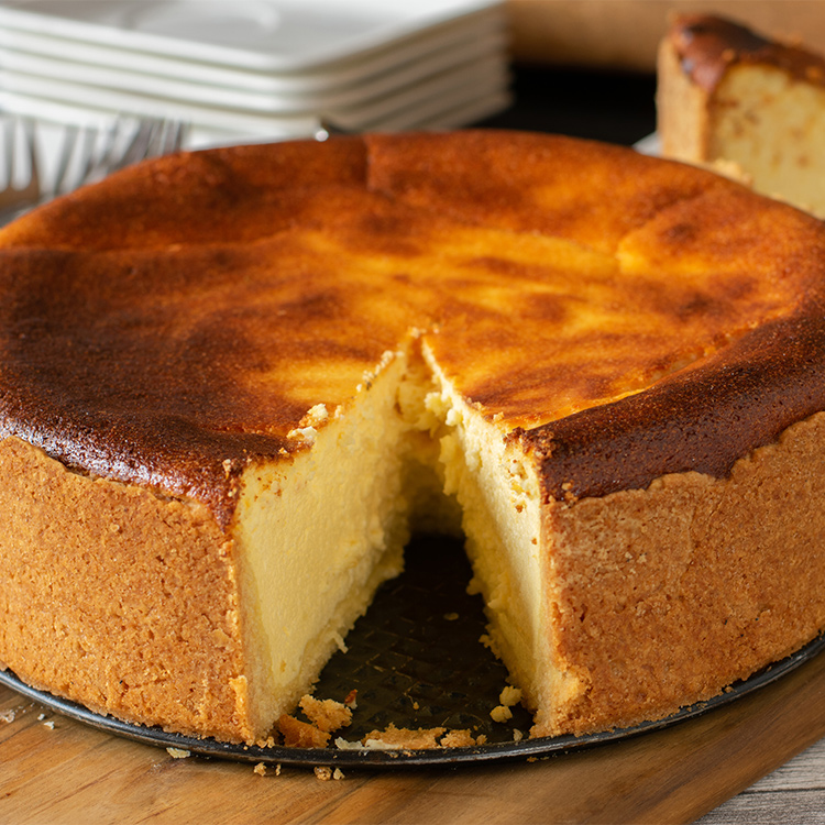 Kasëkuchen recién sacada del horno