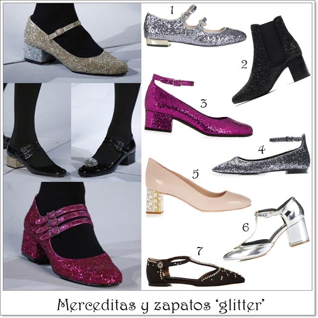 Merceditas y zapatos glitter