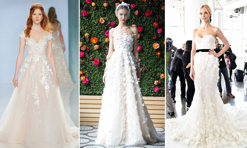 Vestidos de novia 2018: Flores en 3D, romanticismo en estado puro - Foto 1