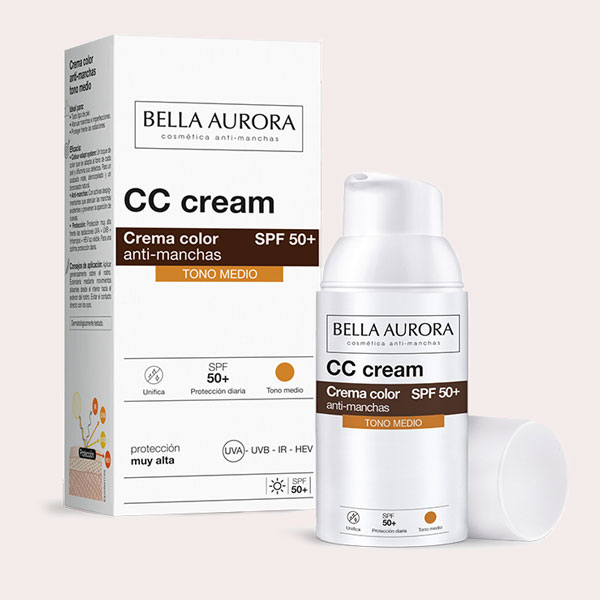 Bella Aurora CC Cream Crema Color Antimanchas Tono Medio SPF50+