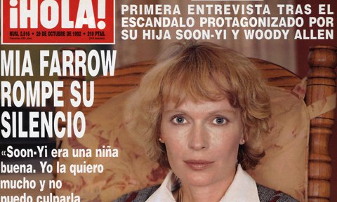 Mia Farrow concedió su primera entrevista tras el escándalo de Woody Allen y Soon-Yi a ¡HOLA!, en octubre de 1992