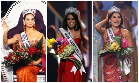 Lupita Jones, Ximena Navarrete y Andrea Meza, ganadoras de Miss Universe