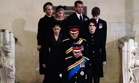 Queen Elizabeth’s grandsons and granddaughters hold vigil around grandmother’s coffin: watch