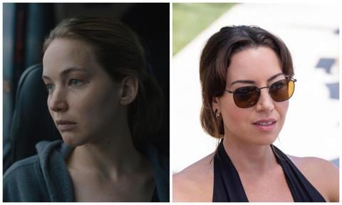 Jennifer Lawrence in Causeway/ Aubrey Plaza in The White Lotus