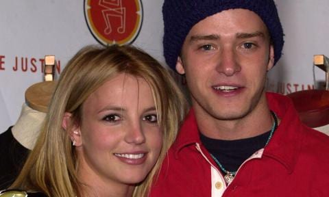 Super Bowl XXXVI - Britney Spears & Justin Timberlake Host Super Bowl Fundraiser at Planet Hollywood Times Square