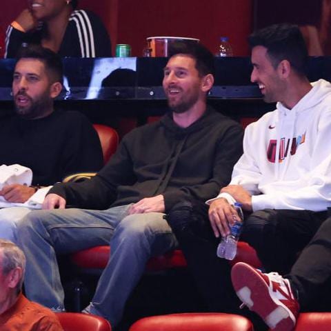 Jordi Alba, Lionel Messi, Sergio Busquets y Luis Suarez