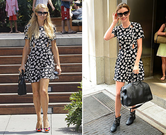 Paris Hilton y Miranda Kerr, con el mismo vestido de Topshop