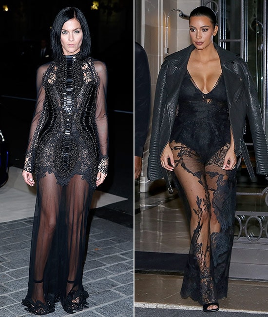 Leigh Lezark y Kim Kardashian, con vestidos negros con transparencias
