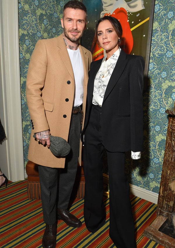 David y Victoria Beckham en una fiesta durante la London Fashion Week 