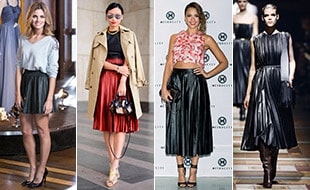 Faldas de moda: de cuero y plisadas