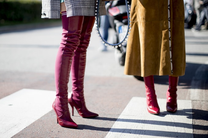 Modelos vs. invitadas: botas y botines en Milan Fashion Week