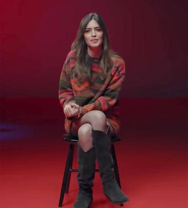 El look navideño de Sara Carbonero con un conjunto de Zara y botas 'cowboy'  - Foto