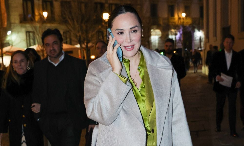 Tamara Falcó con traje verde lima en el Teatro Real de Madrid