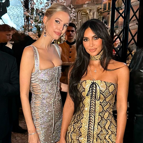 La divertida anécdota de Kim Kardashian y Leonie Hanne en una fiesta en Milán: unidas por un vestido plata