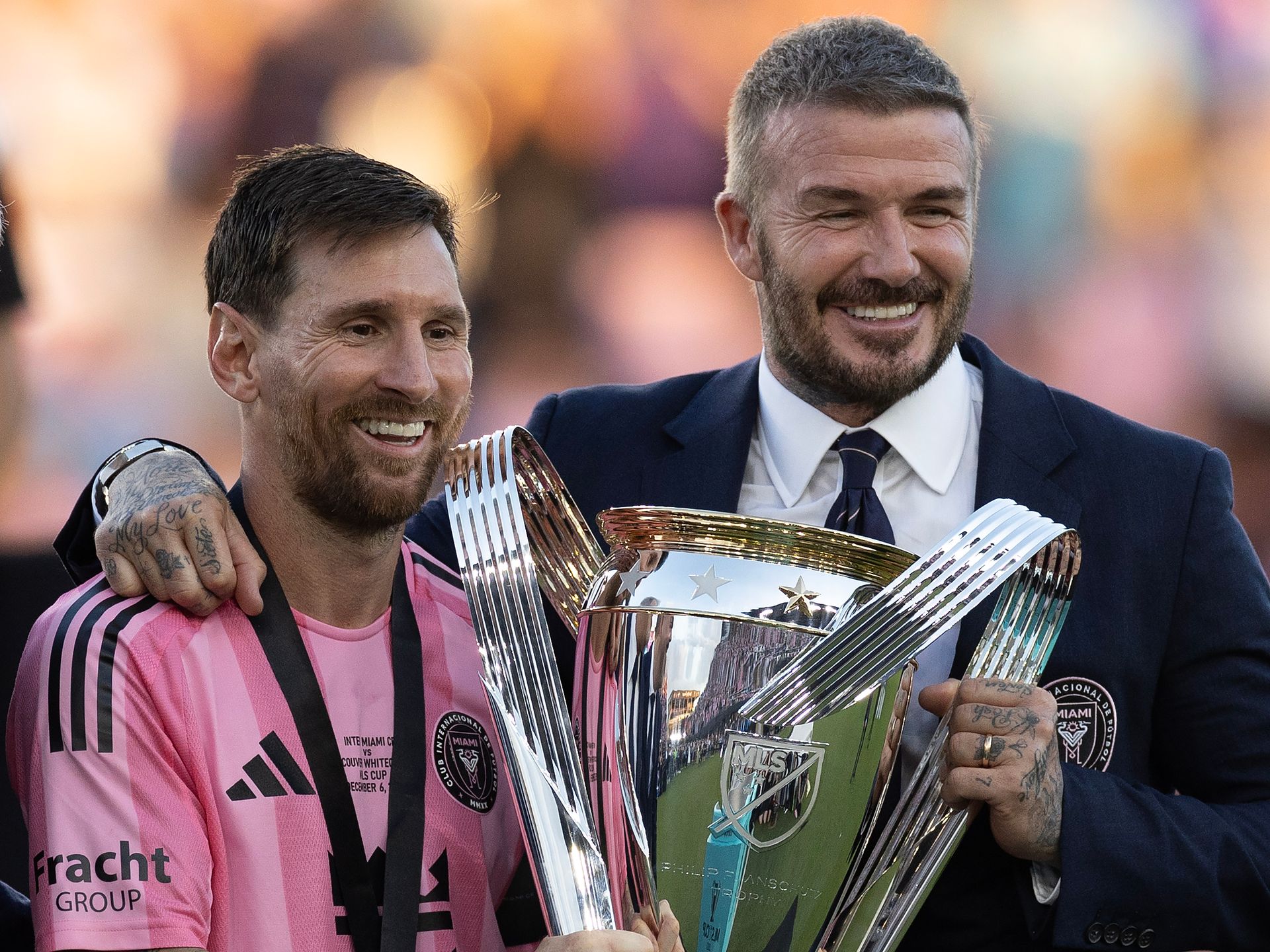 David Beckham, campeón de la MLS "gracias" a Messi, mientras la ausencia de  Brooklyn ensombrece la fiesta familiar