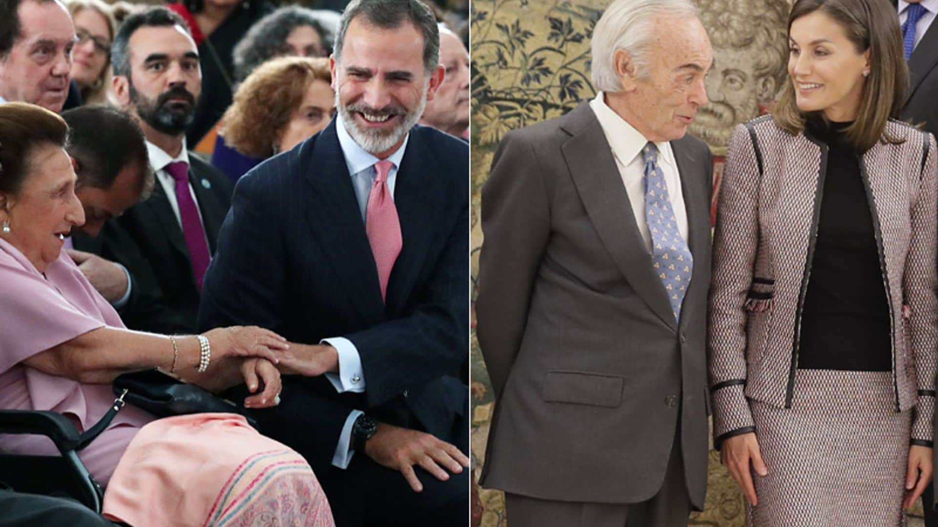 Los Reyes, por separado, dejan el protocolo a un lado en su cita con los duques de Soria