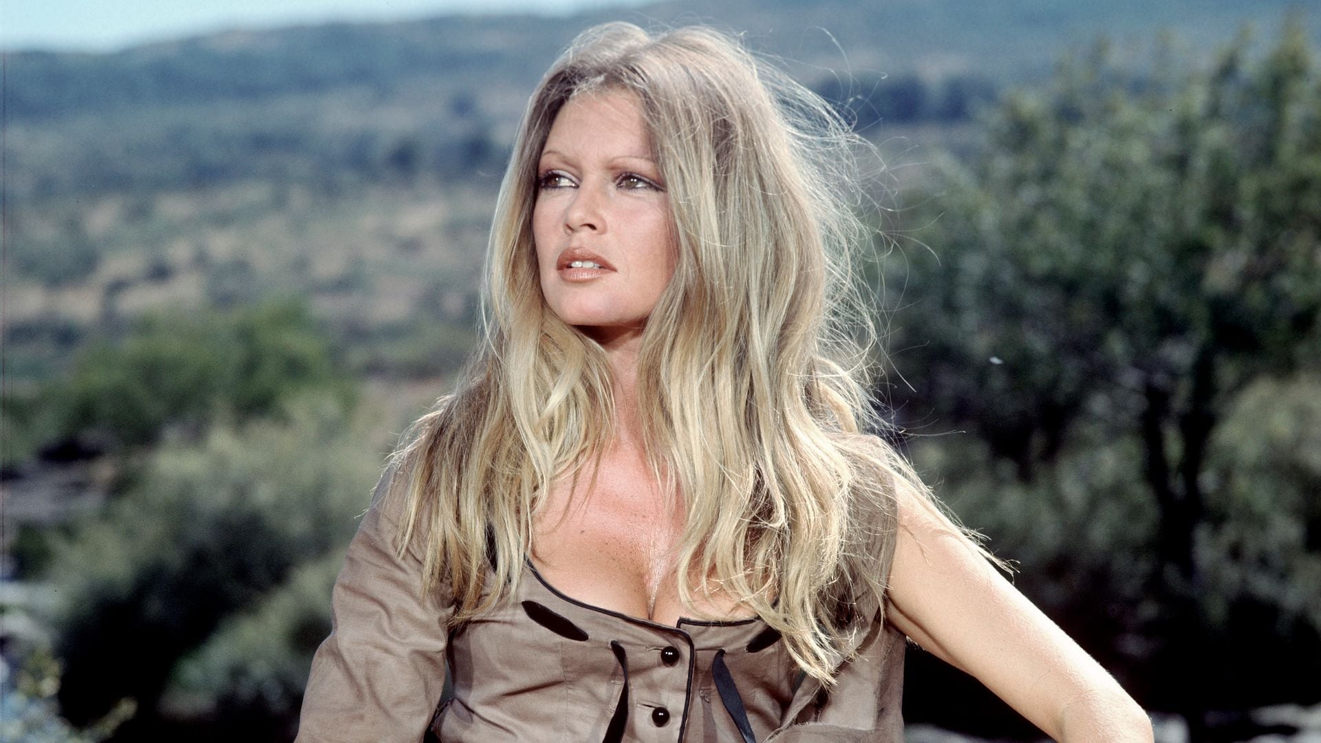 Brigitte Bardot durante el rodaje de una película