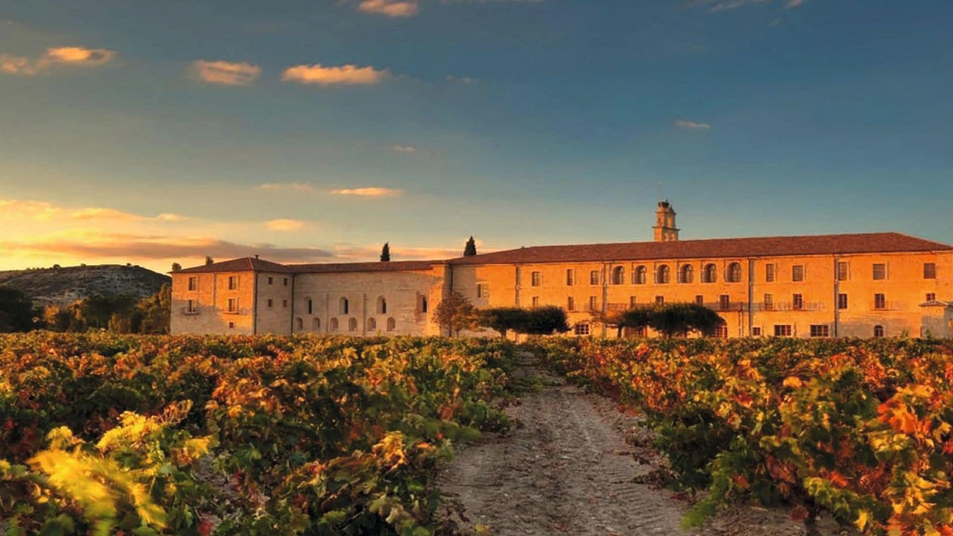 Una panorámica de Abadía Retuerta, rodeada de viñedos y situada en la localidad vallisoletana de Sardón de Duero 