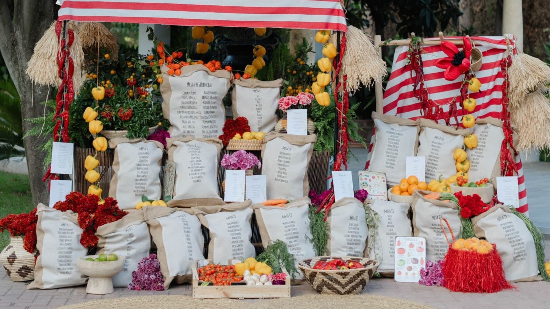 Las frutas y verduras protagonizan los 'seating plans' de las bodas más elegantes