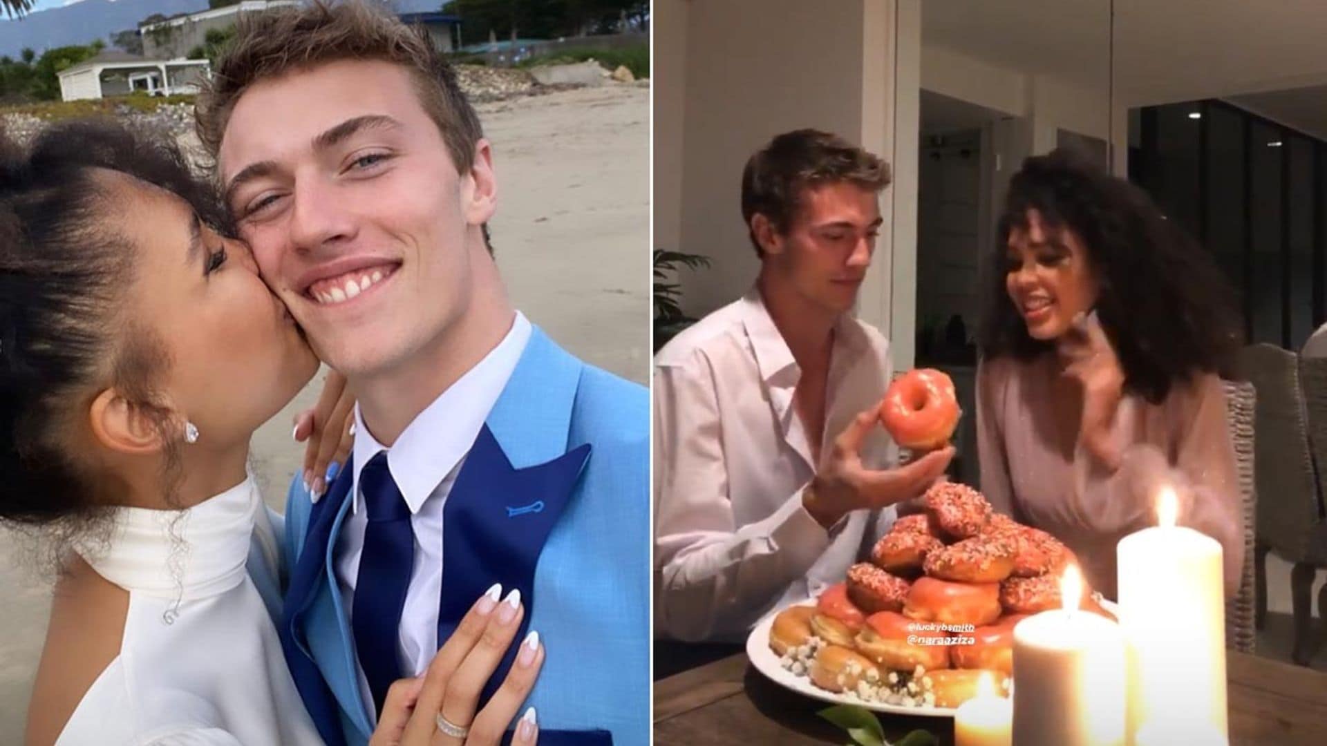 Hamburguesas, donuts y playa, la original boda de Lucky Blue Smith y Nara Pellman