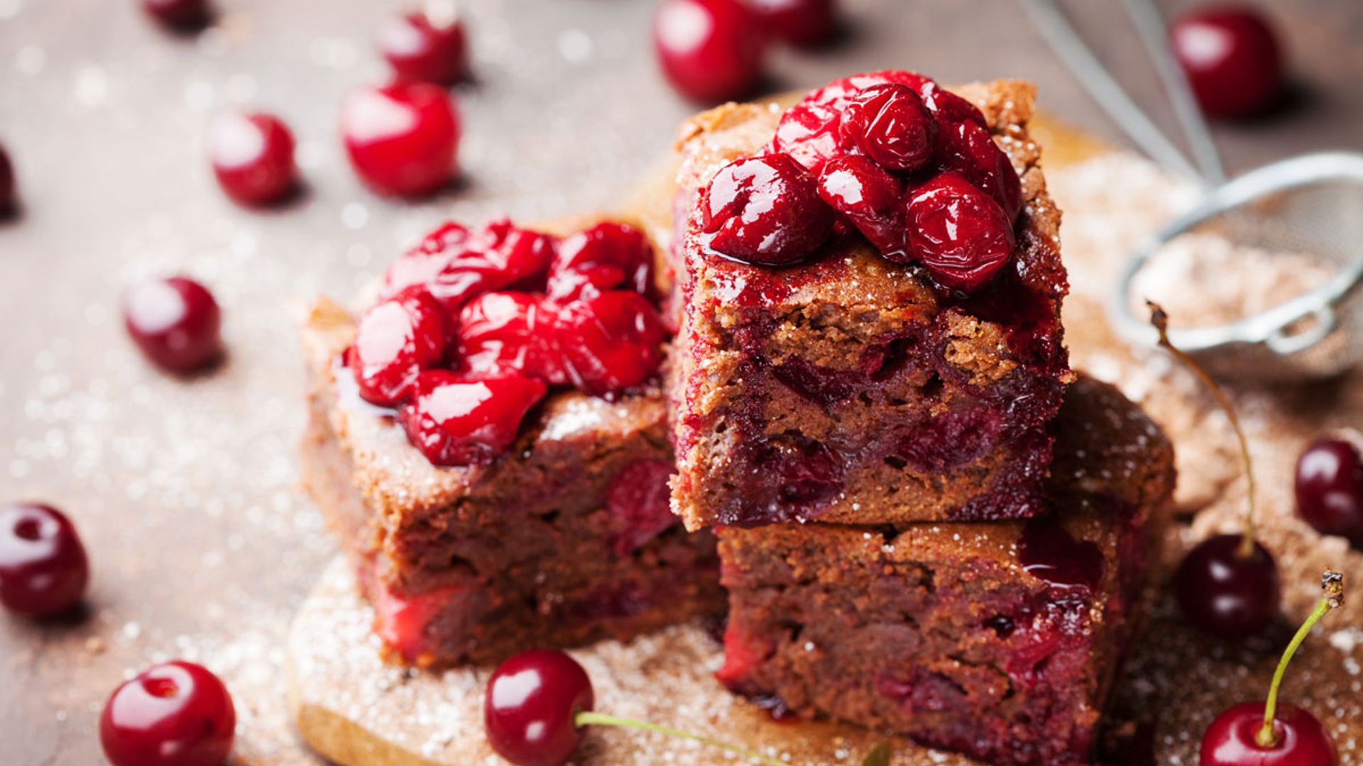 'Brownie' con cerezas