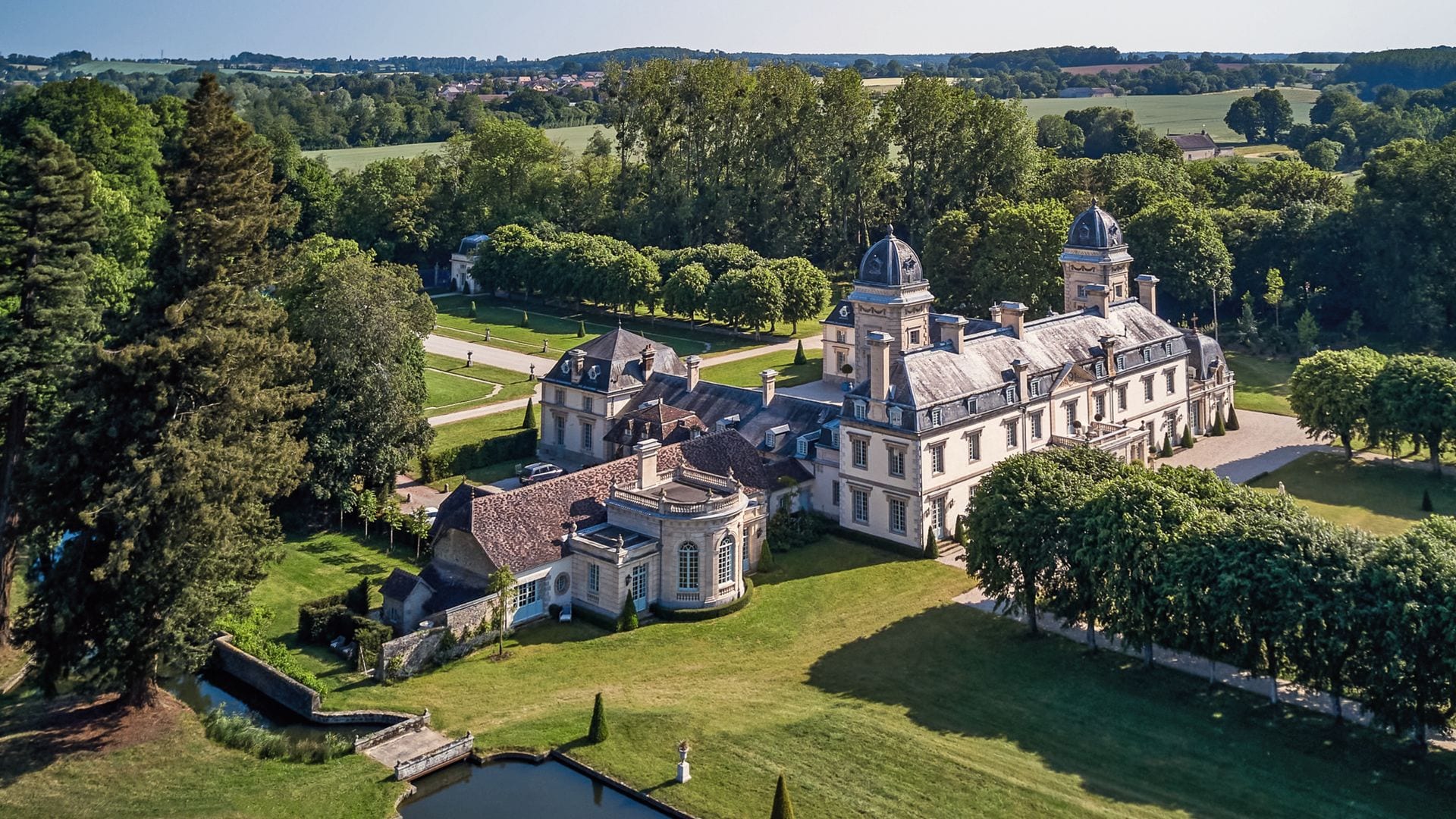 Una vista aérea del castillo