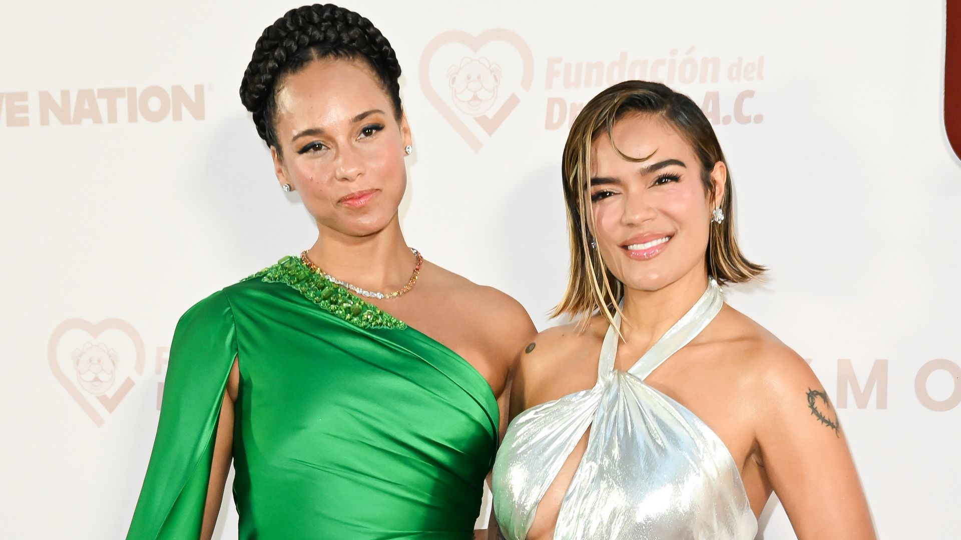 Alicia Keys y Karol en la gala benéfica Con Cora Land en el Vizcaya Museum & Gardens en Miami.