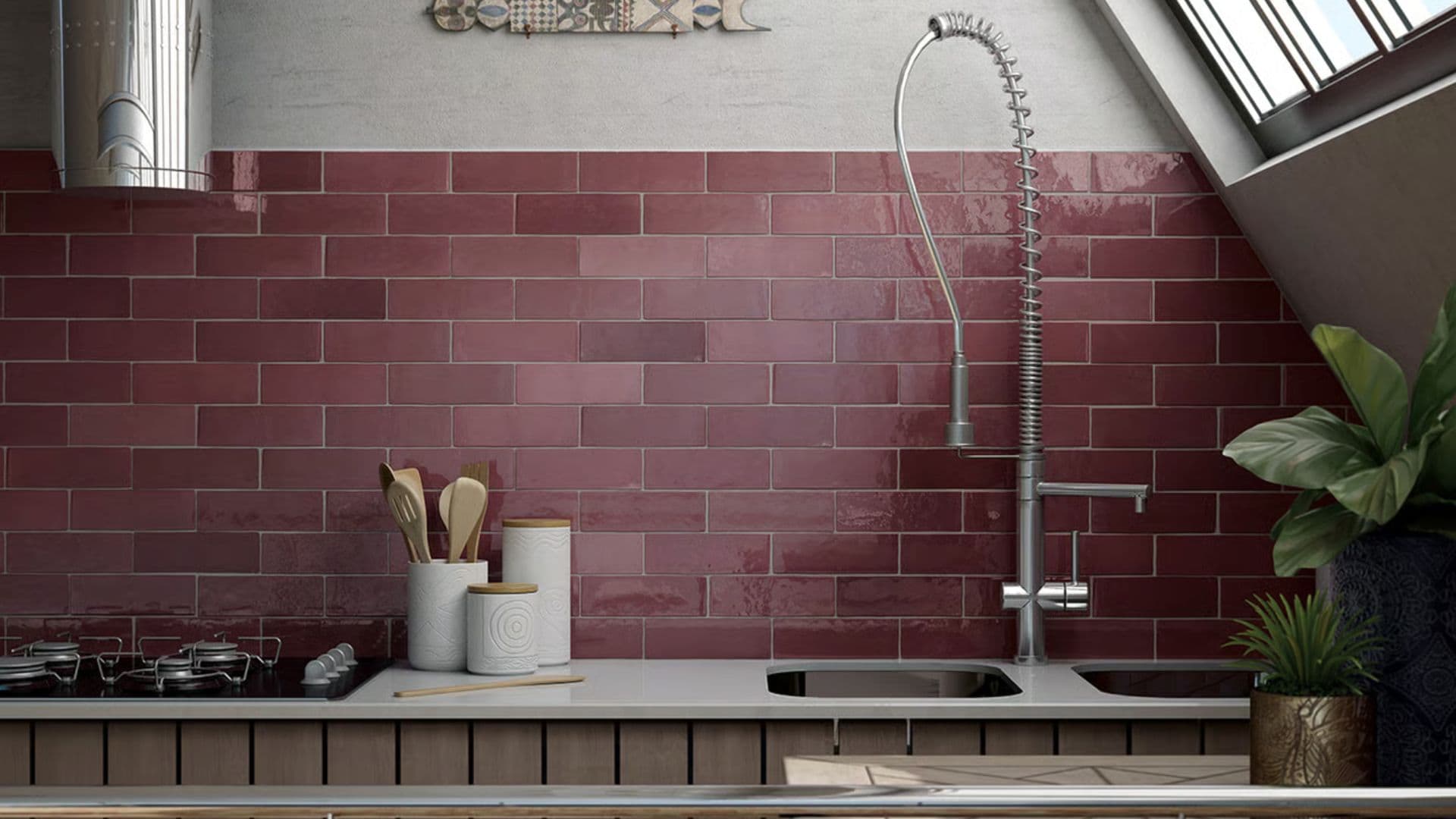 Cocina con azulejo metro renovado