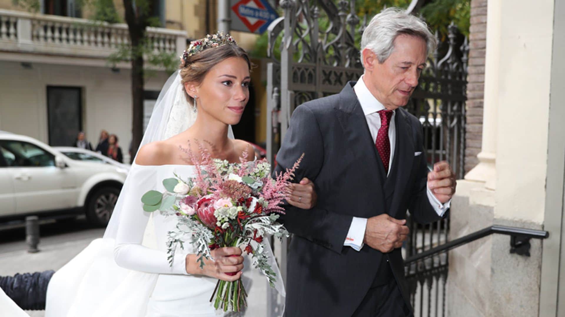 Josema Yuste, un emocionado padrino en la boda de su hija Ana