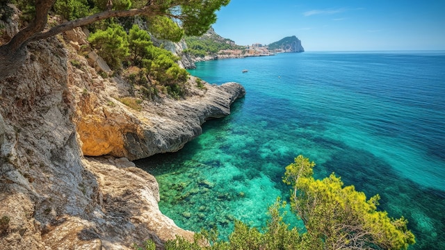Costa de Benissa y al fondo el peñón de Ifach, Alicante