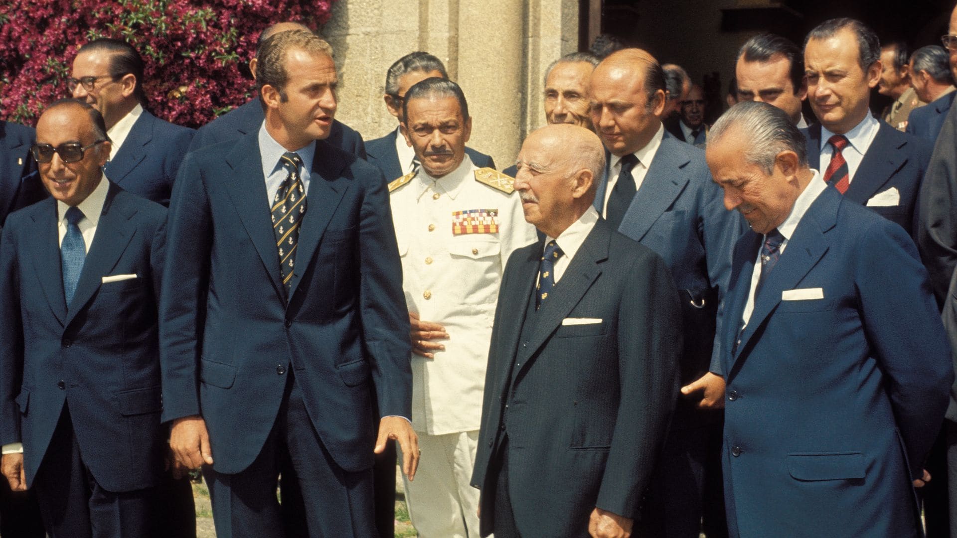 SPAIN - JANUARY 01:  San Sebastian - Basque Country - Spain Cabinet, with Francisco Franco, Juan Carlos of Borbon and Carlos - Arias from Navarre.  (Photo by Gianni Ferrari/Cover/Getty Images)