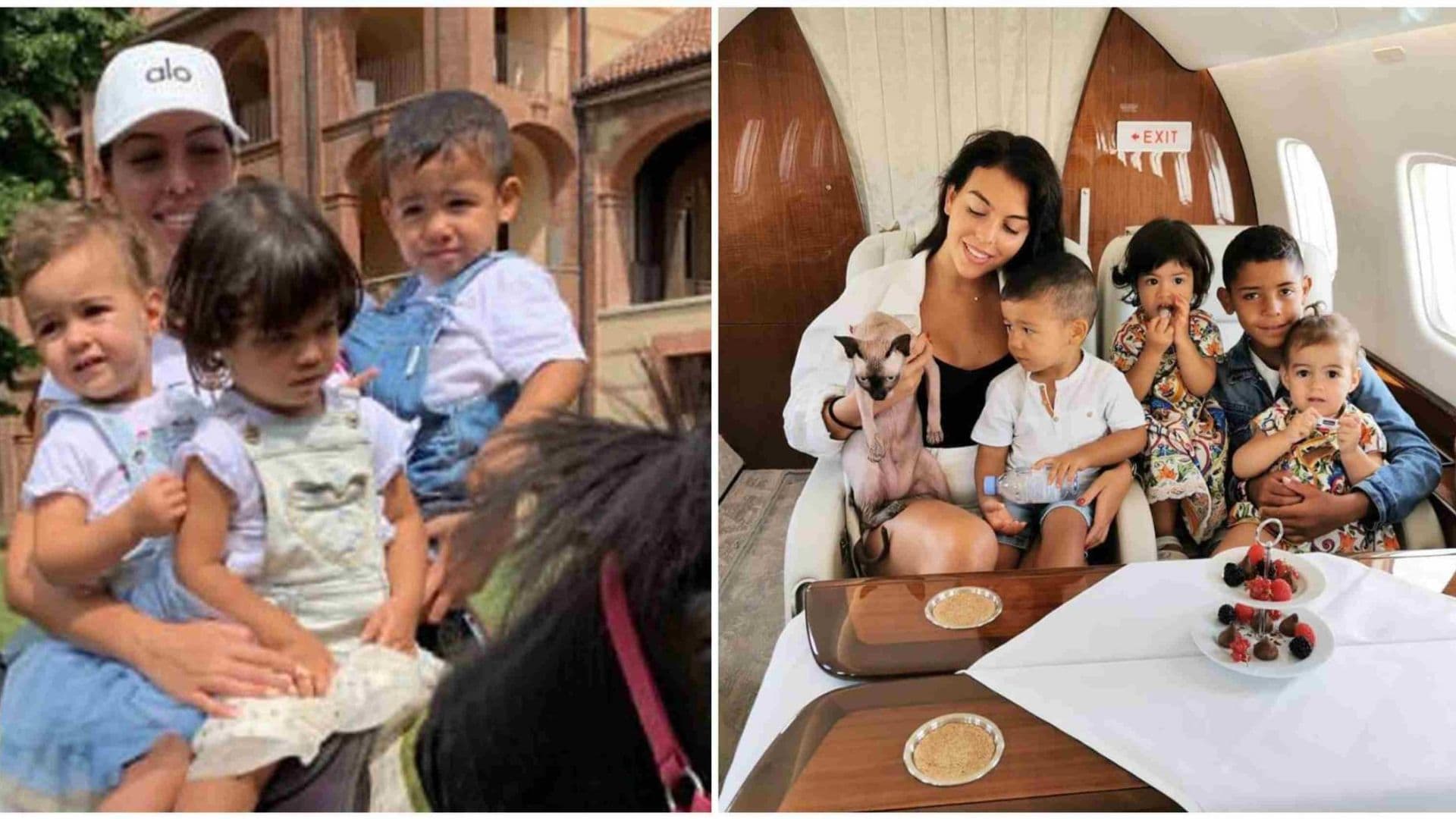 Georgina Rodríguez se divierte como niña junto a sus hijos... ¡dando un paseo en poni!