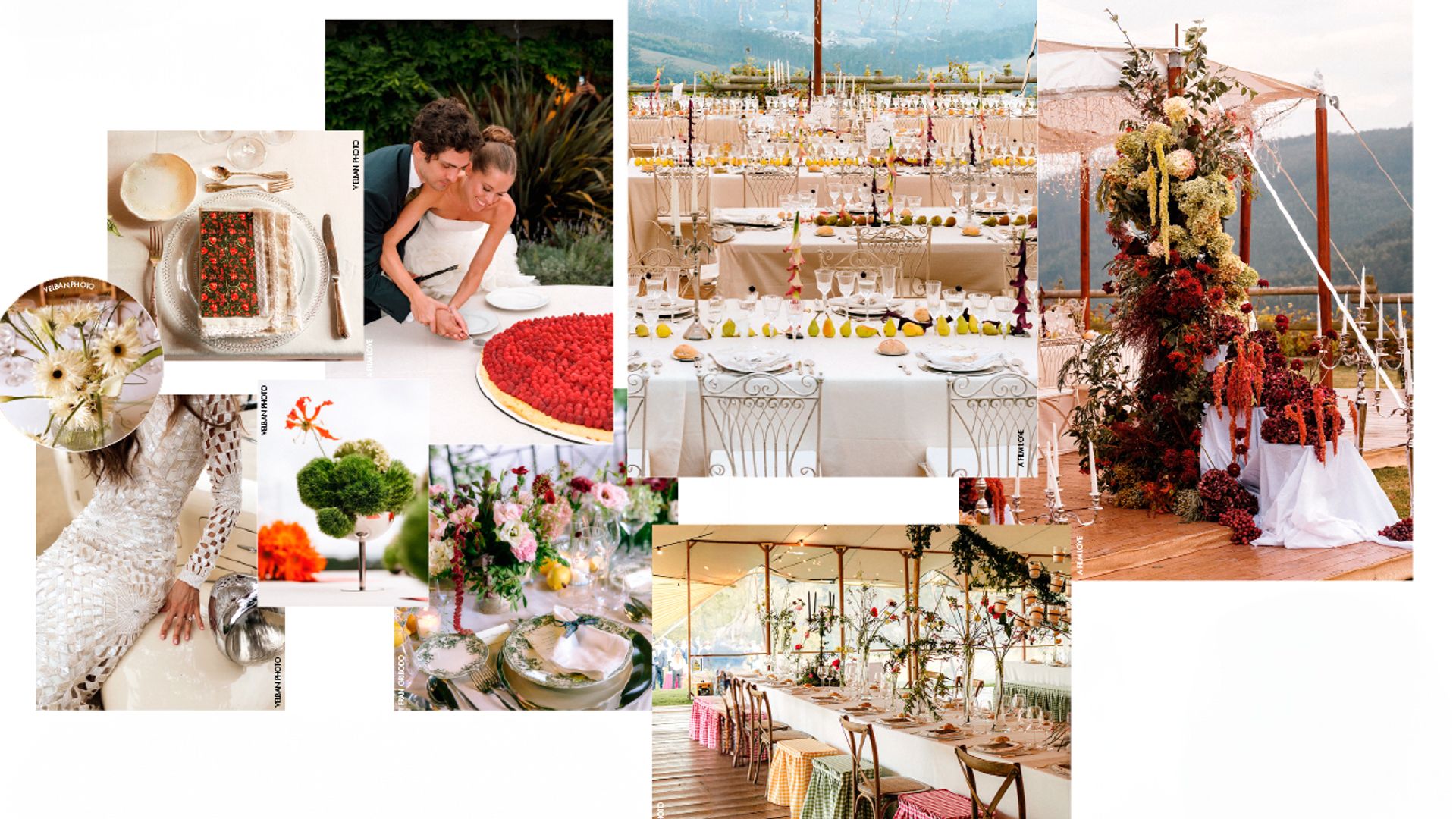 Collage con fotos de bodas organizadas por la wedding planner Martina por el norte