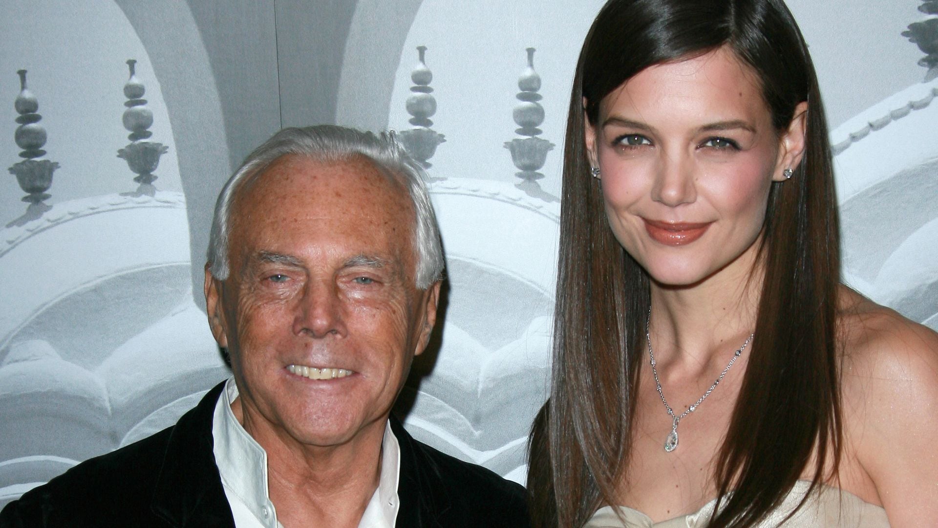 Giorgio Armani and Katie Holmes 