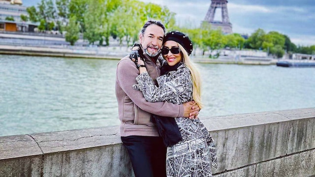 Marco Antonio Solís y su esposa Cristian Salas