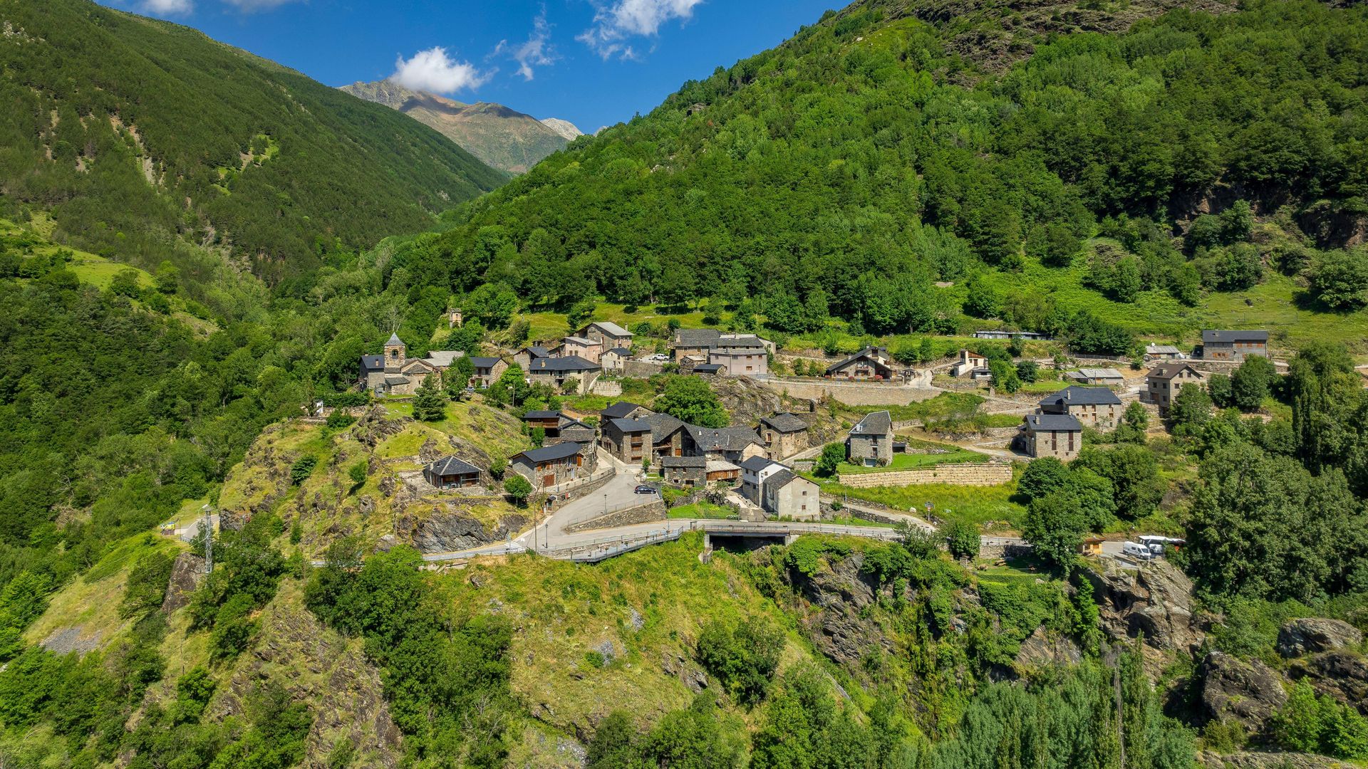 Capdella, pueblo de Vall Fosca, en el Pirineo catalán, Lleida