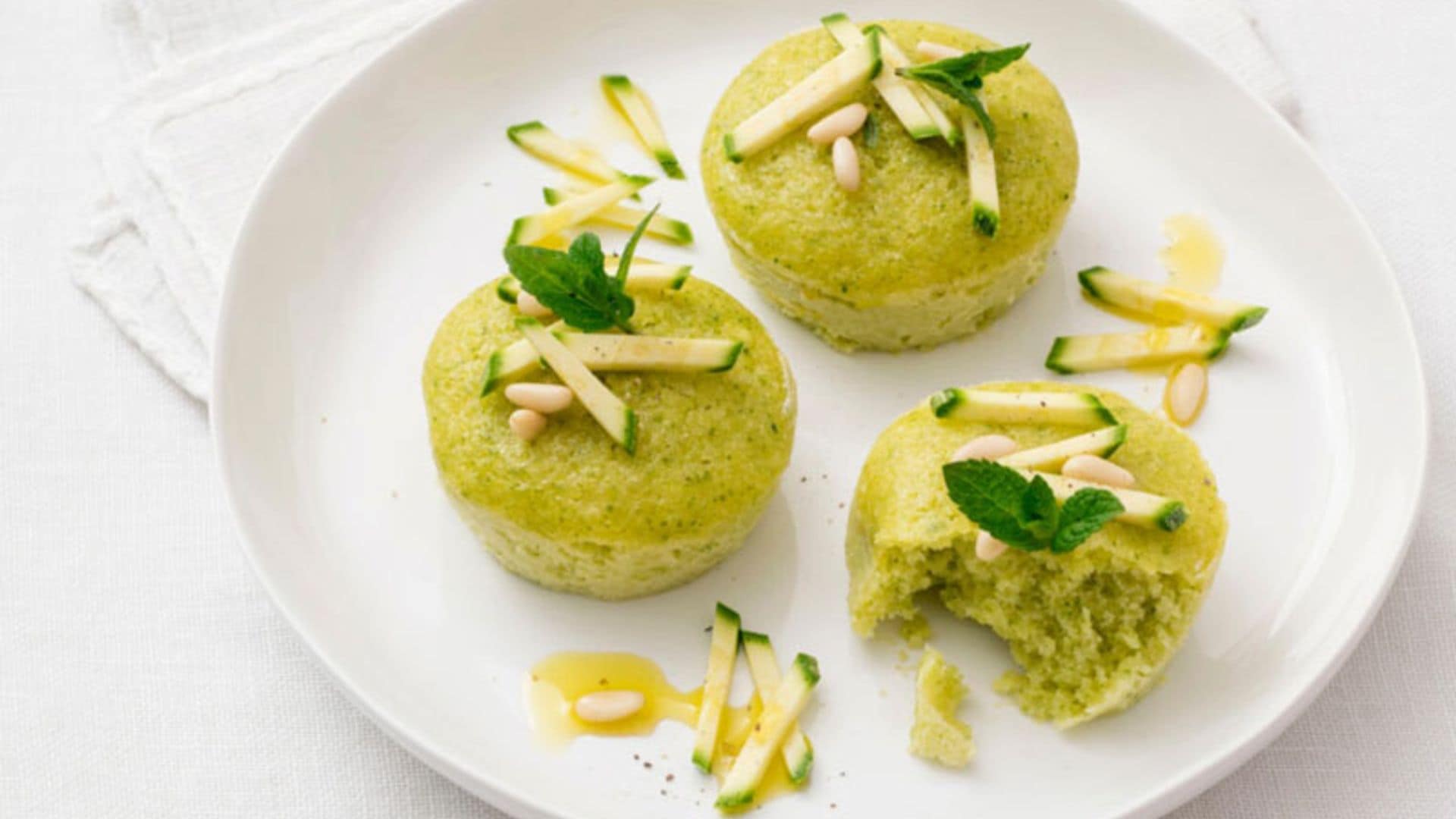 'Muffins' de calabacín al microondas