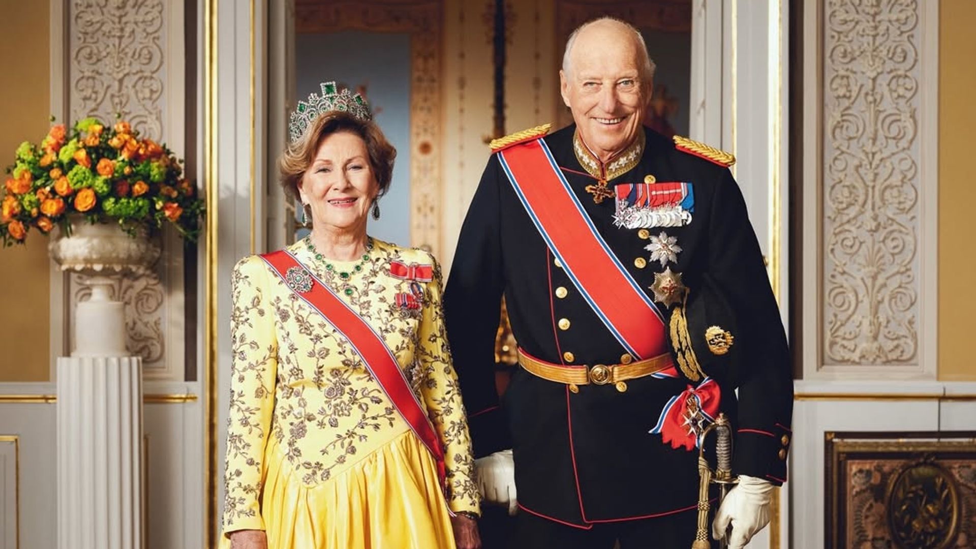 Los reyes Harald y Sonia en los últimos retratos oficiales que ha compartido la Casa Real de Noruega con motivo de la renovación de su web oficial