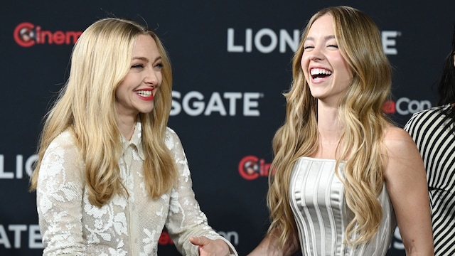 Amanda Seyfried, Sydney Sweeney aespa performs onstage at the "State of the Industry" and Lionsgate Presentation as part of CinemaCon 2025 held at The Colosseum on April 01, 2025 in Las Vegas, Nevada. (Photo by Gilbert Flores/Variety via Getty Images)