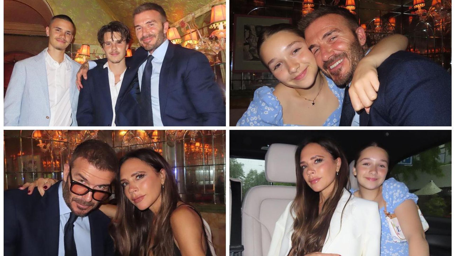 David y Victoria Beckham celebran su aniversario con tres de sus hijos; el gran ausente fue Brooklyn