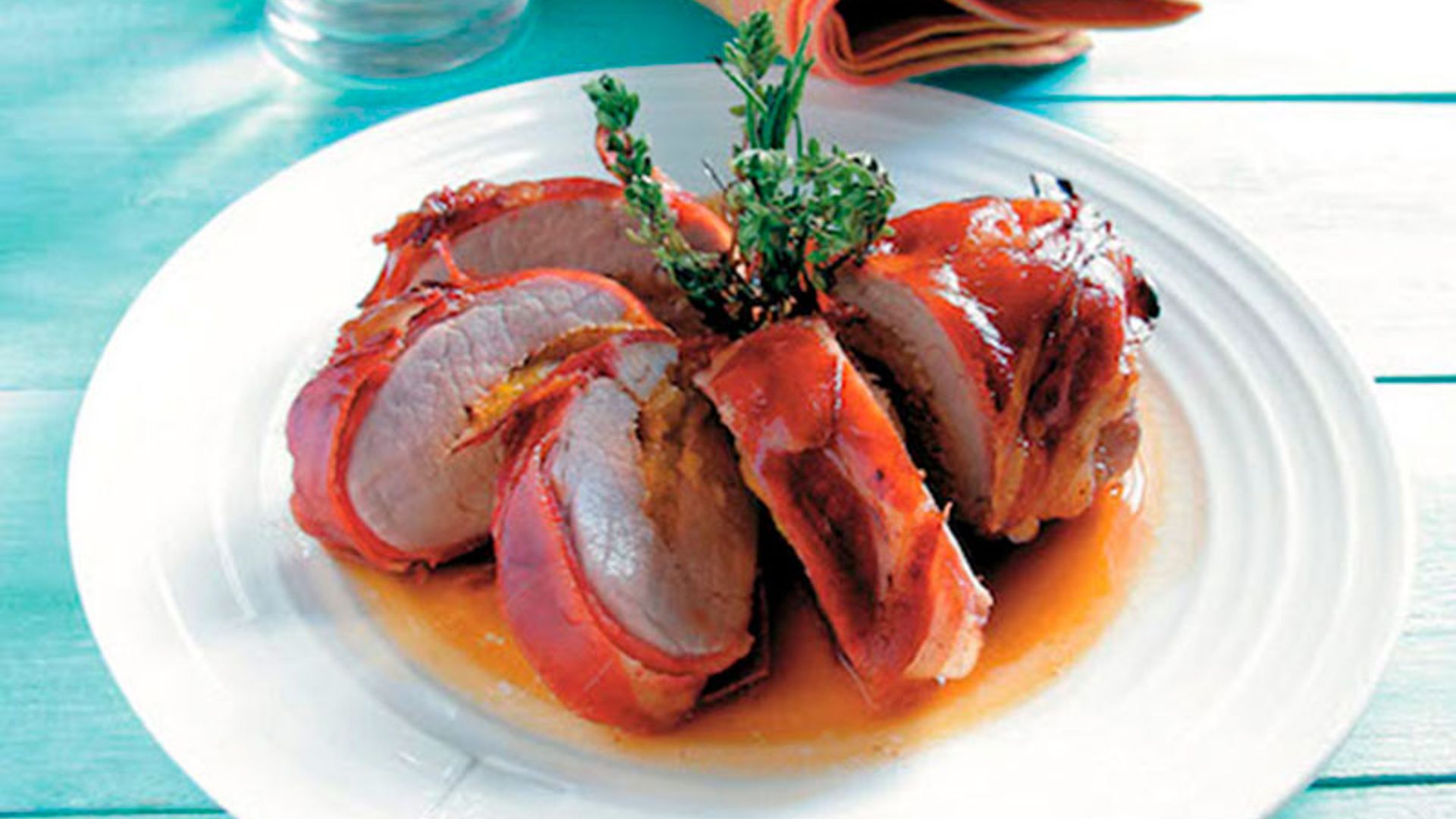 Solomillo de cerdo relleno de frutas