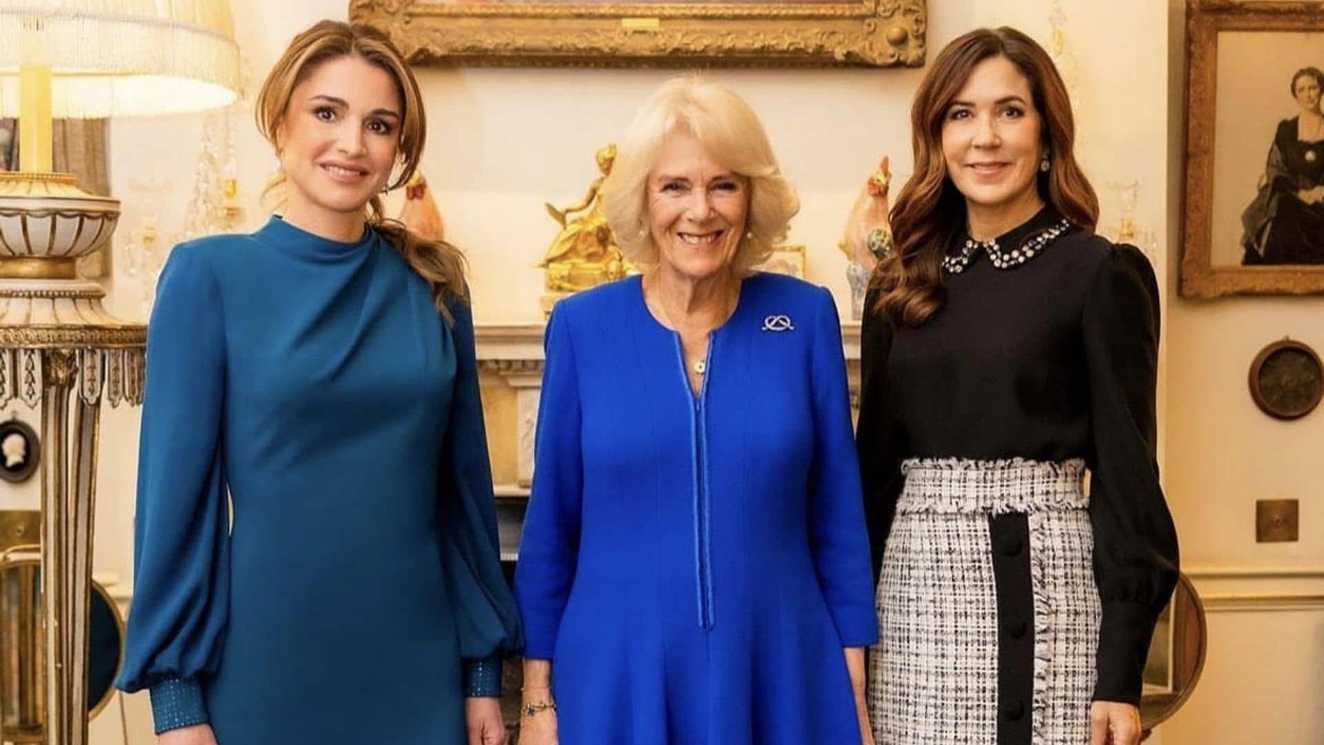 La reina Camilla recibe a Mary de Dinamarca y Rania de Jordania antes de su gran cita con las mujeres de la realeza