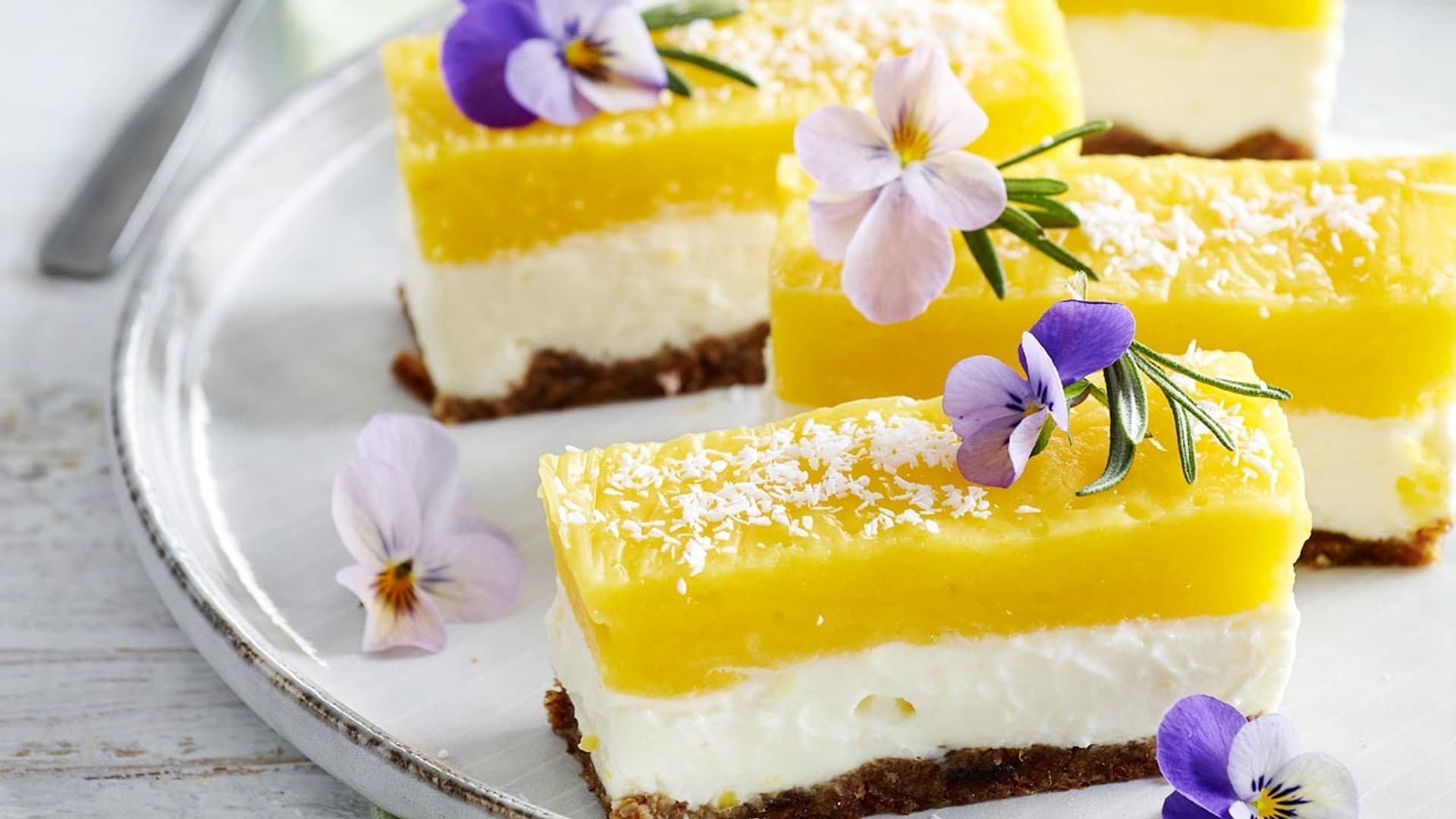 Tarta de mascarpone con mango