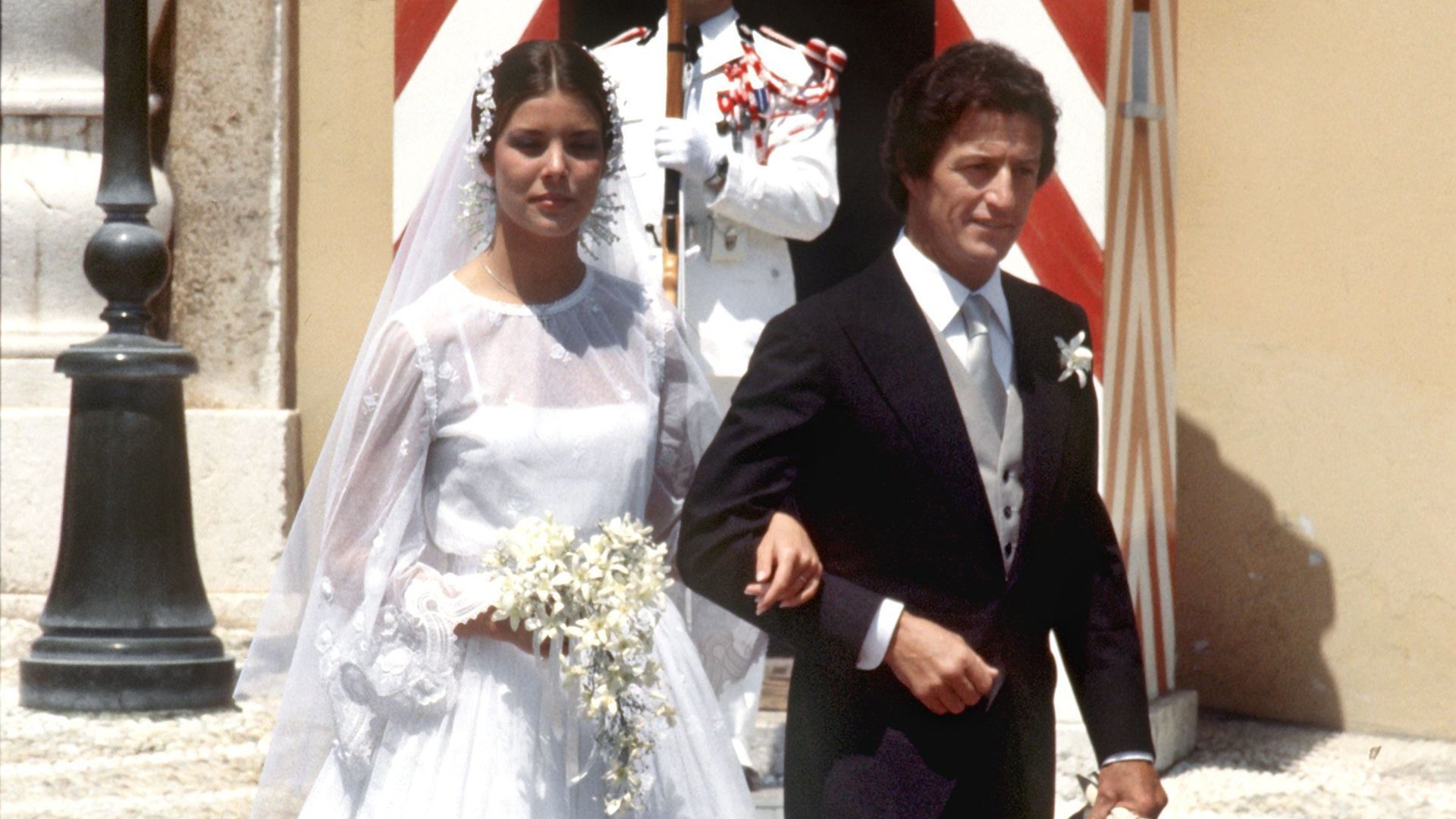 Carolina de Mónaco en su boda con Philippe Junot